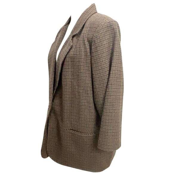 Sag Harbor Wool Blend Jacket Size 18W Blue & Burgundy Houndstooth Business Wear - Picture 3 of 6